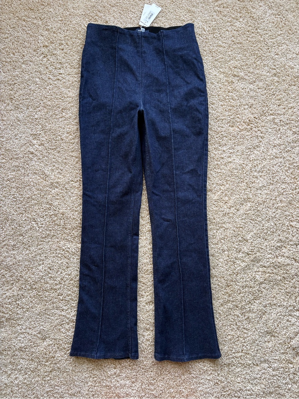 NWT SPANX Denim Demi Boot Jeans Raw Indigo Wash High Rise Stretch L Large 21161R
